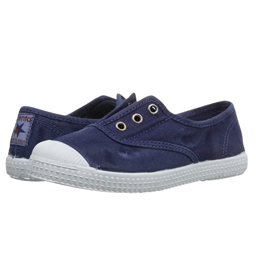 Distressed Toe Cap Slip On - Navy
