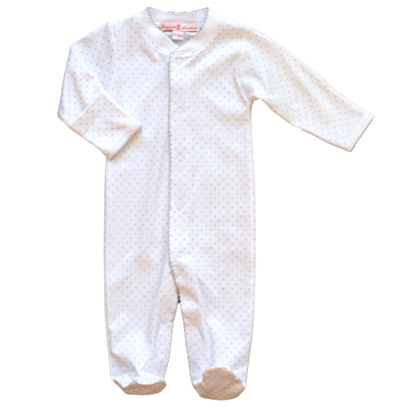 Grey Polka Dot Footie