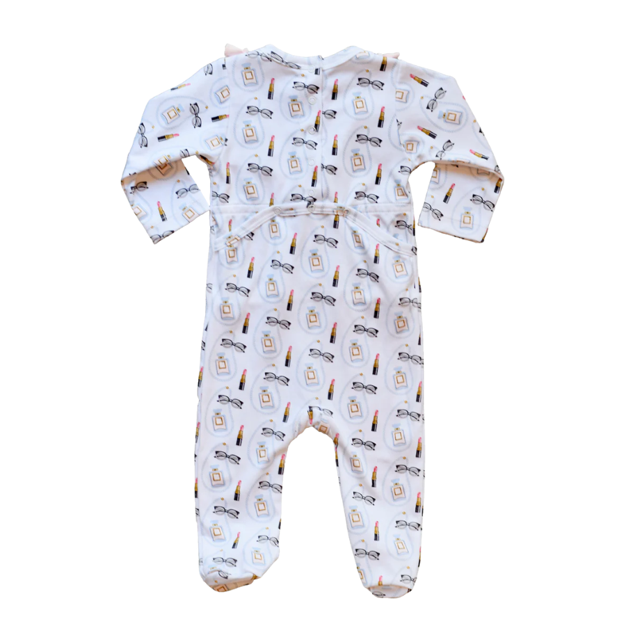 Coco Print Footie with Ruffle