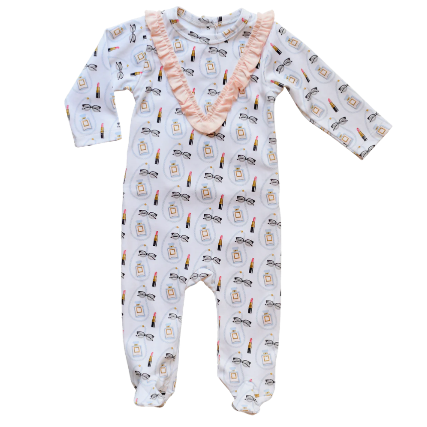 Coco Print Footie with Ruffle