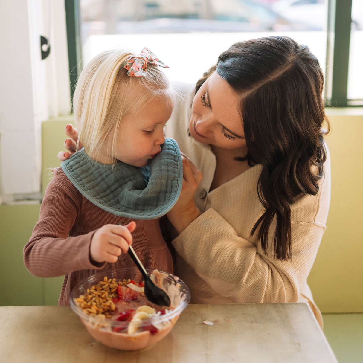 Cotton Muslin Classic Bib 3 Pack - Georgia Peach - HoneyBug