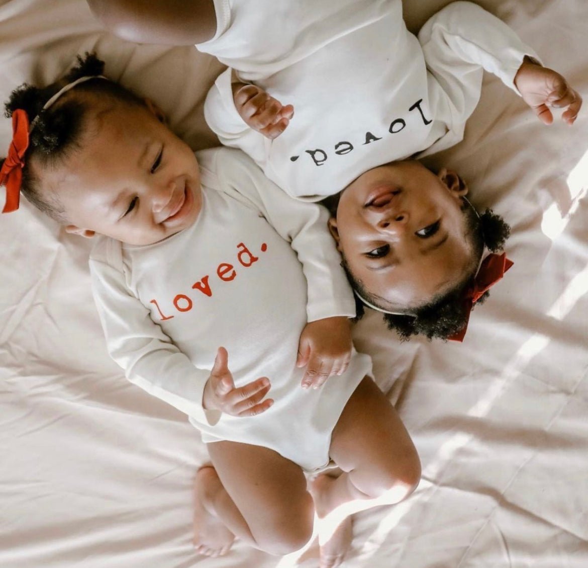 Loved. Organic Cotton Baby Bodysuit Long Sleeve - HoneyBug