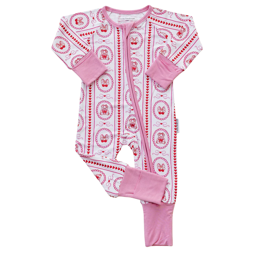 Bamboo Zip Romper | Cherry Bear