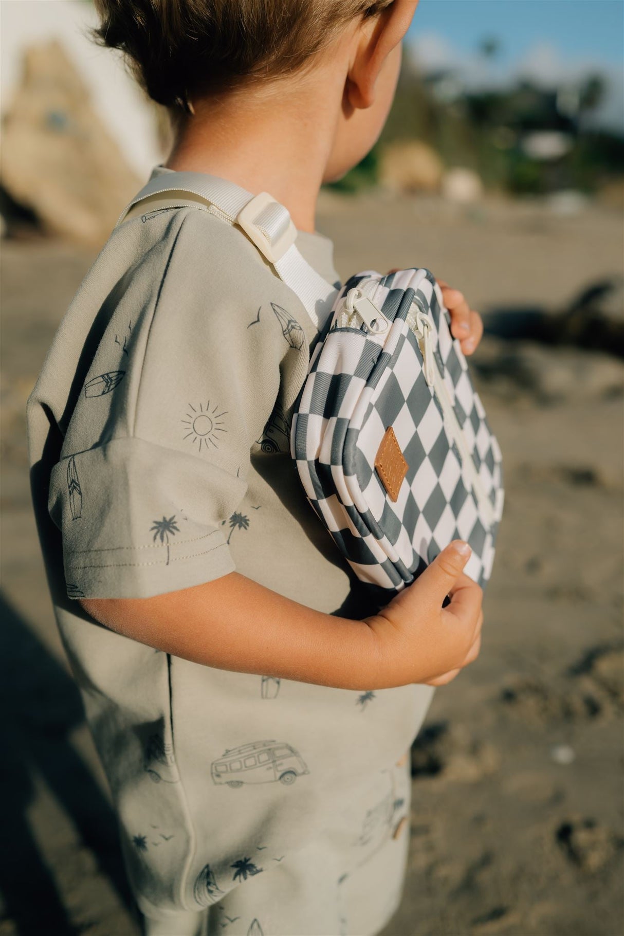 Green Checkered Mini Fanny Pack - HoneyBug