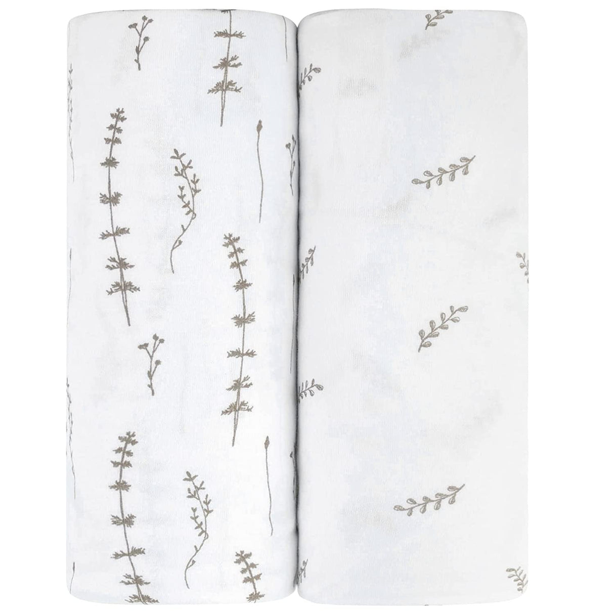 Crib Sheet Set - Forest Grey Leaf - HoneyBug