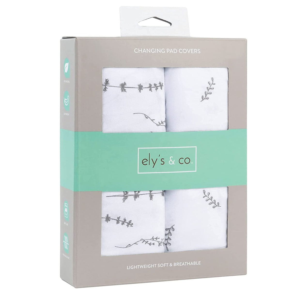 Changing Pad Cover | Cradle Sheet Set - Forest Grey Leaf & Floral - HoneyBug
