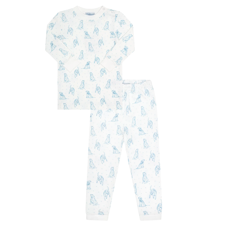 Blue Puppy Love Print Pajamas