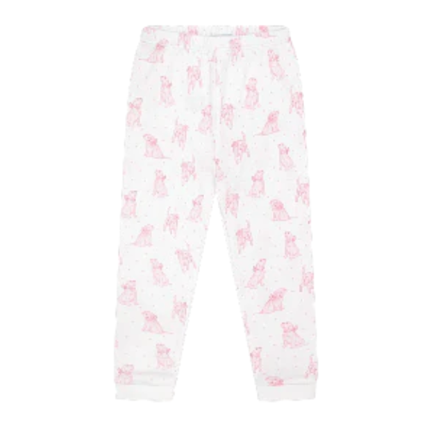 Pink Puppy Love Print Pajamas