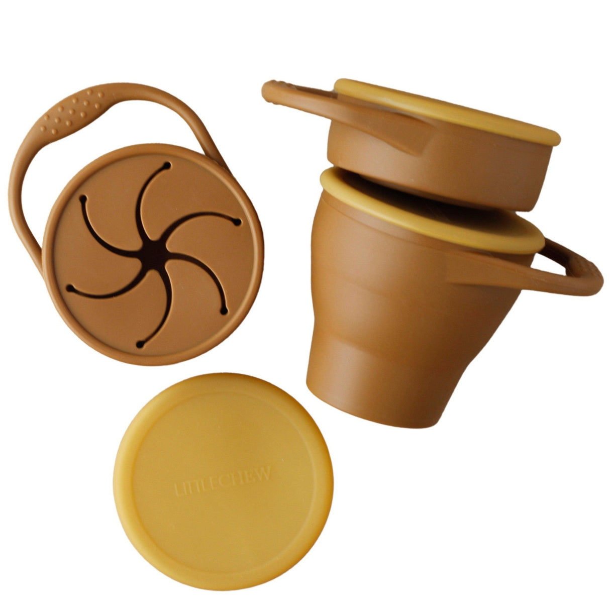 Foldable Silicone Snack Cup - Clay - HoneyBug