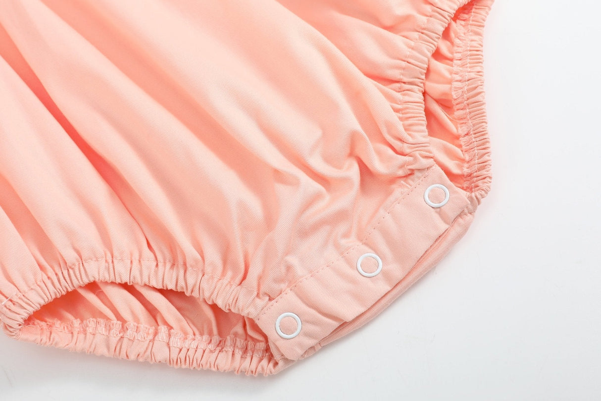 Pink Flamingo Smocked Flutter Romper