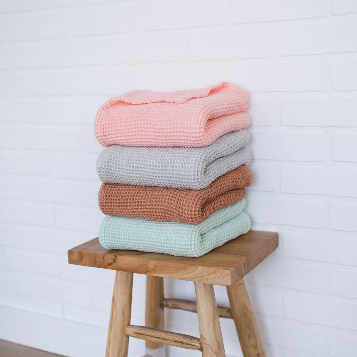 Seafoam Waffle Baby Blanket