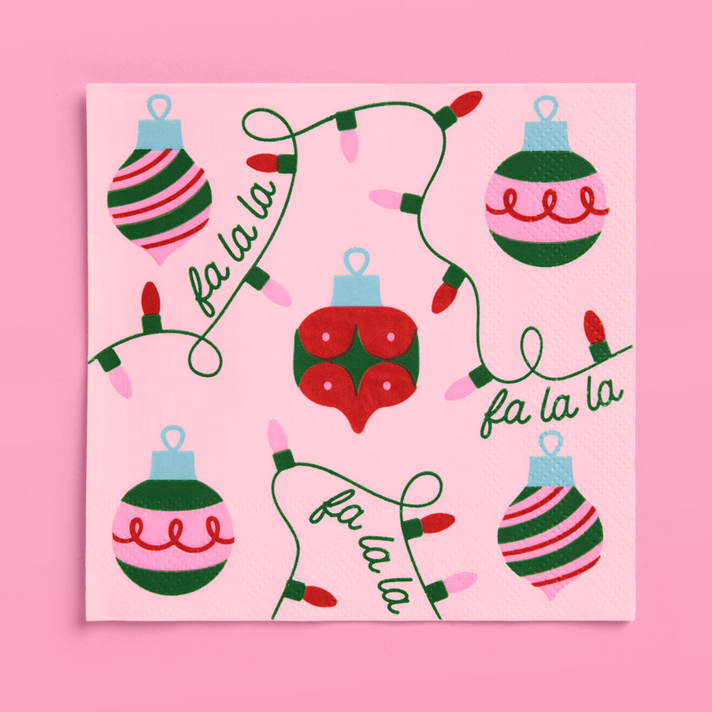 Deck the Halls Napkins - 25 Square Napkins