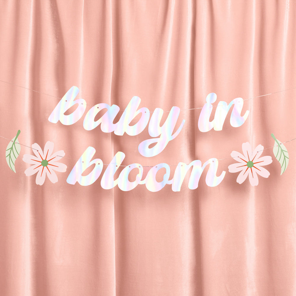 Baby In Bloom Banner - Iridescent Foil Banner