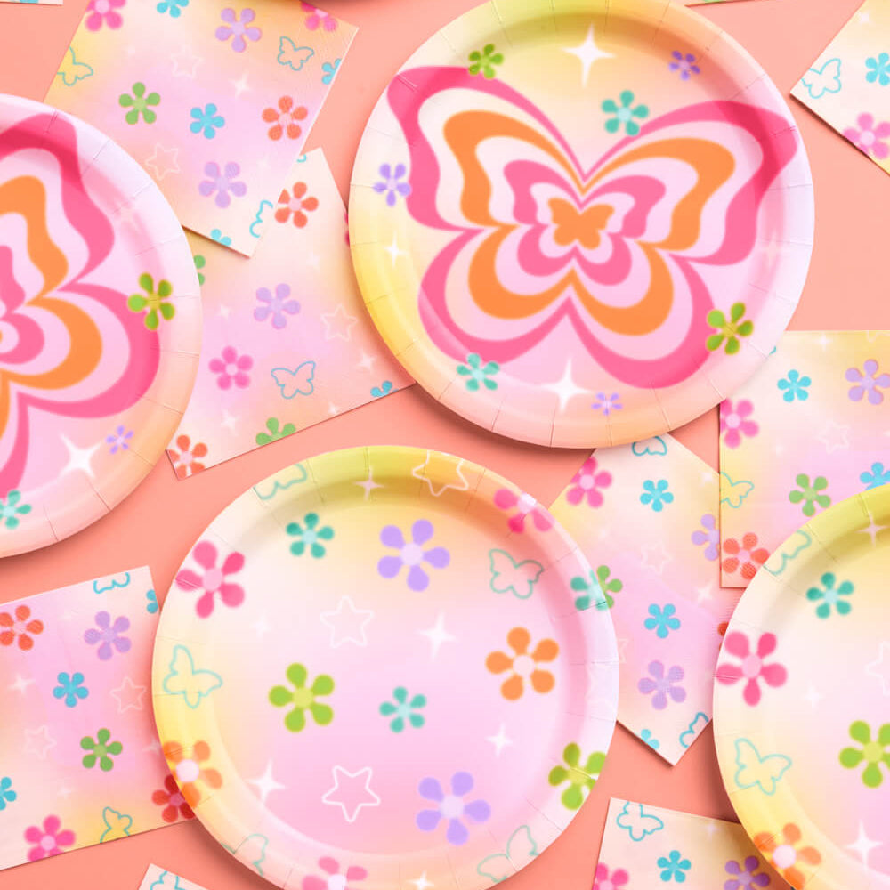 Butterfly Daydream Plates - 24 Paper Plates