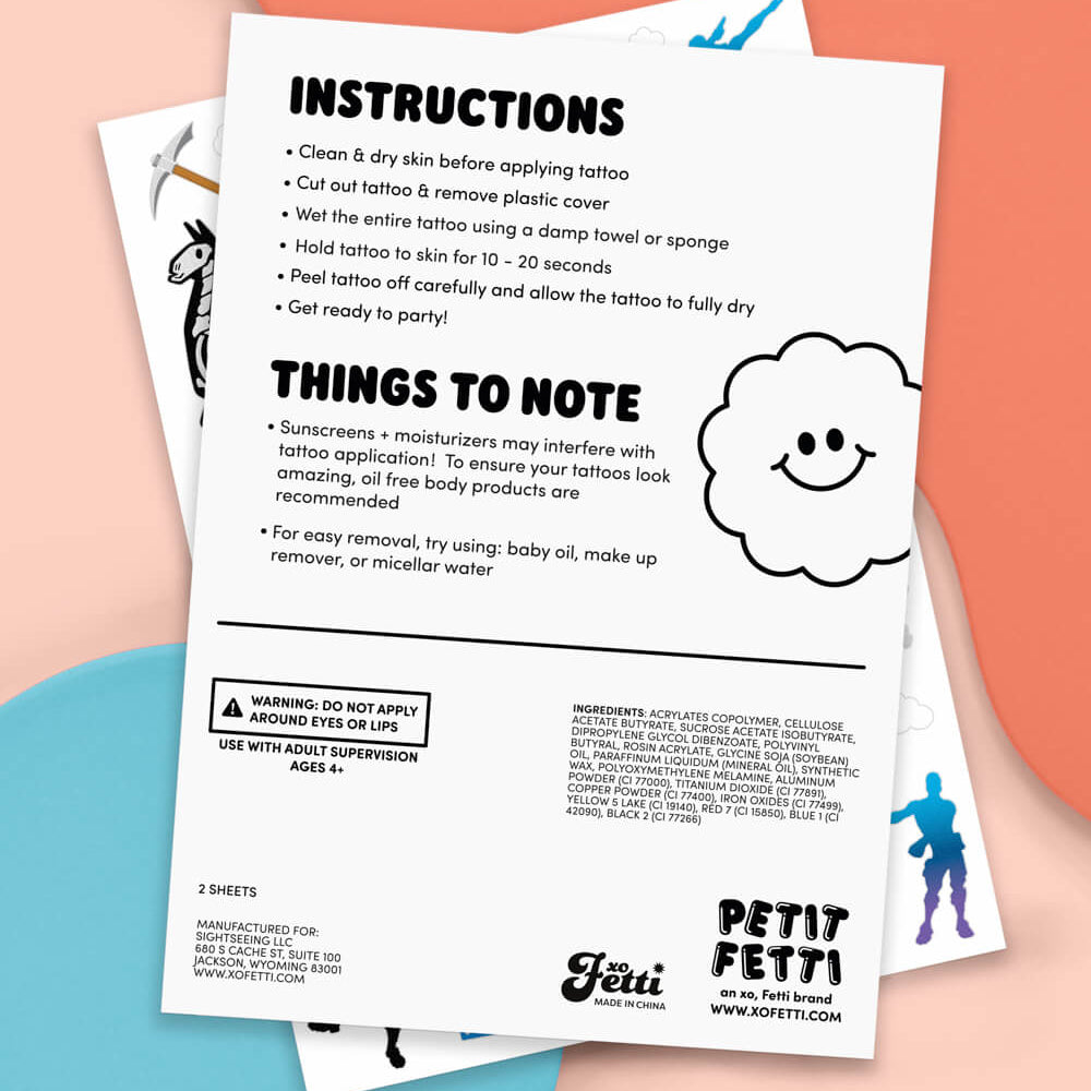 Birthday Battle Tats - 50 Temporary Tattoos