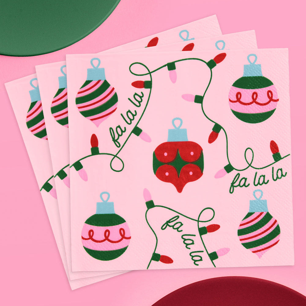 Deck the Halls Napkins - 25 Square Napkins