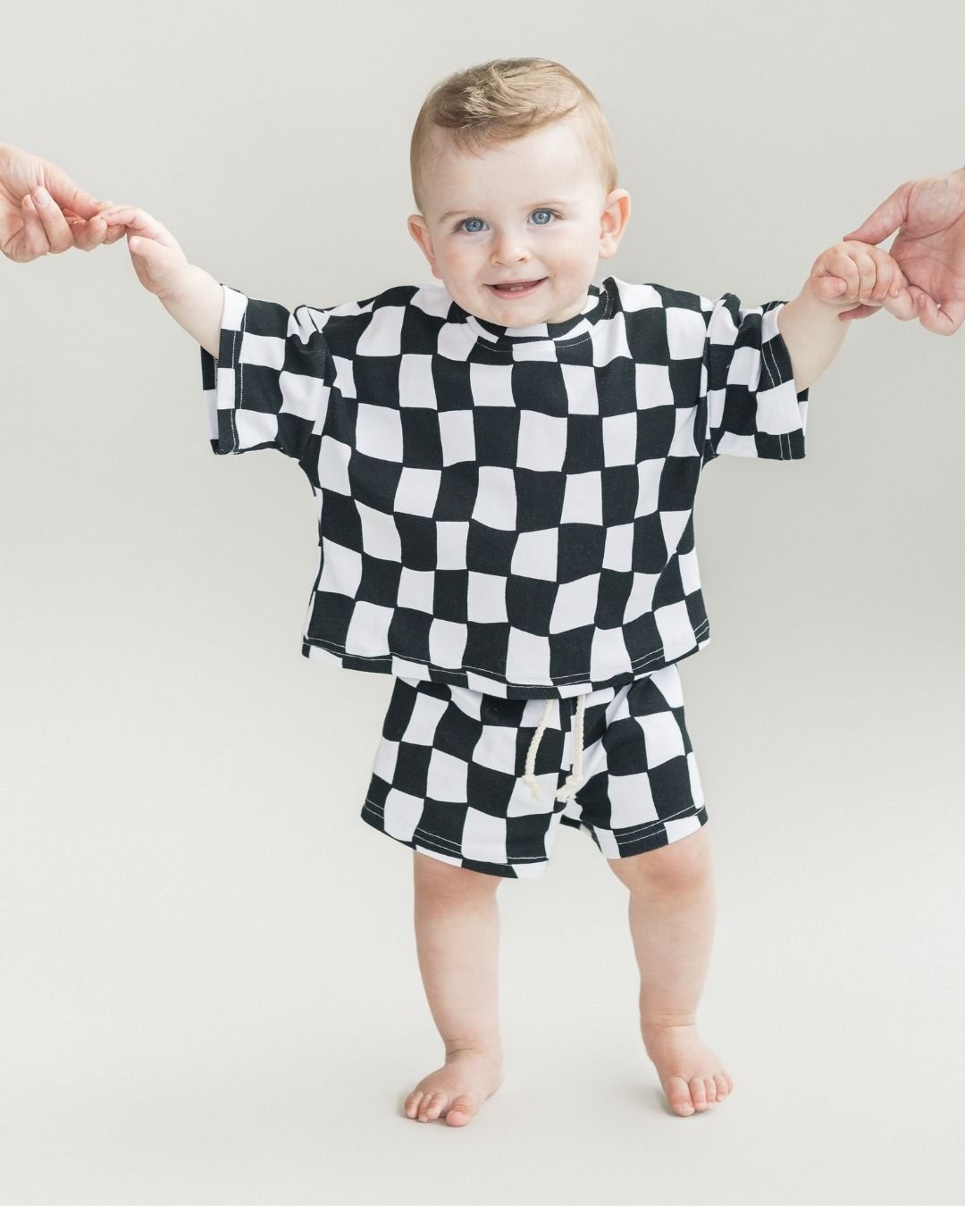 Shorts Set | Wavy Checkered - HoneyBug