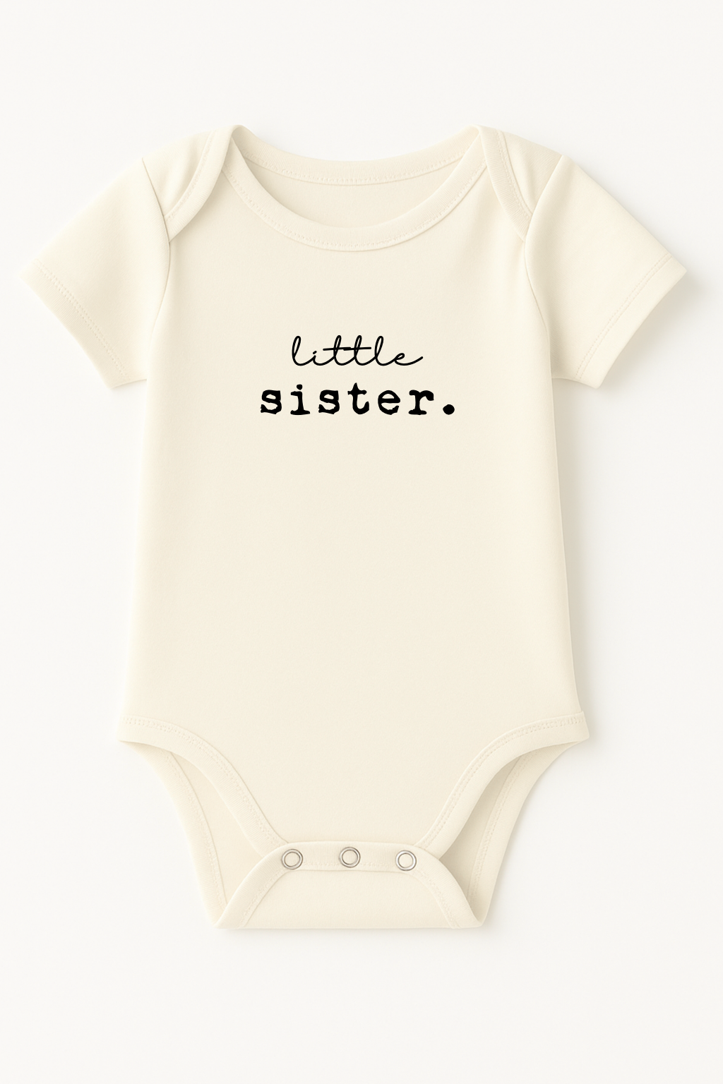 Little Sister Organic Cotton Short Sleeve Baby Bodysuit - HoneyBug