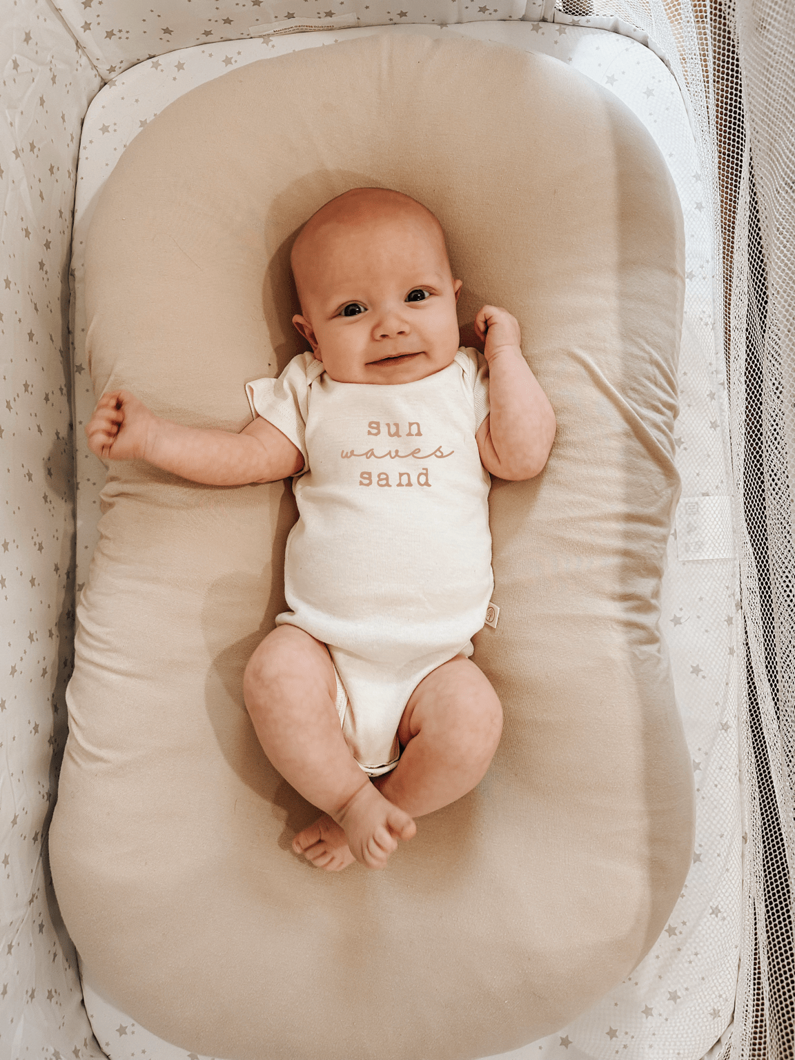 Sun Waves Sand Clay Organic Cotton Short Sleeve Baby Bodysuit