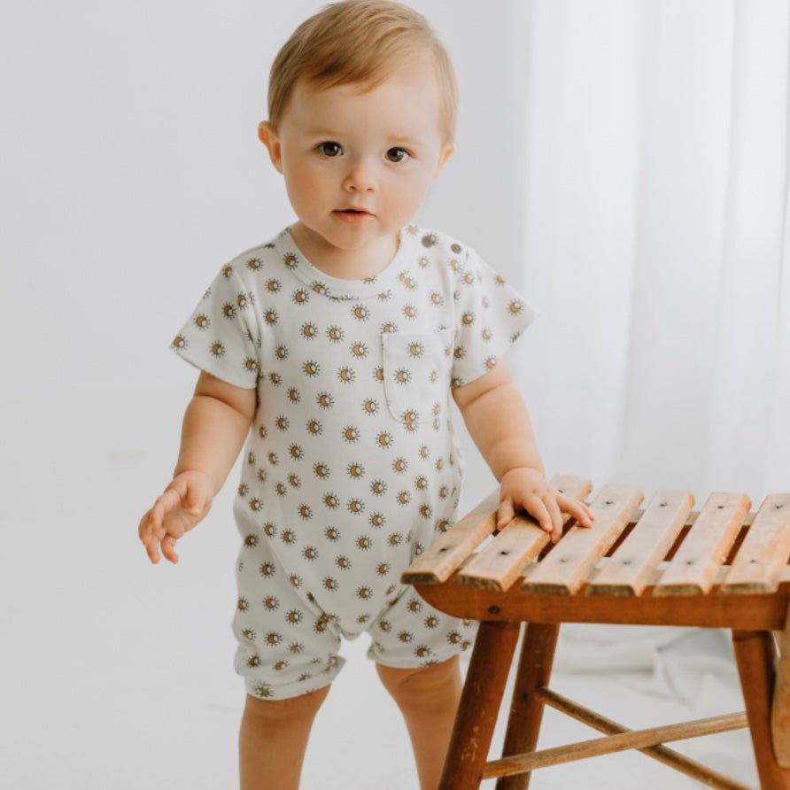 short sleeve romper | sun - HoneyBug