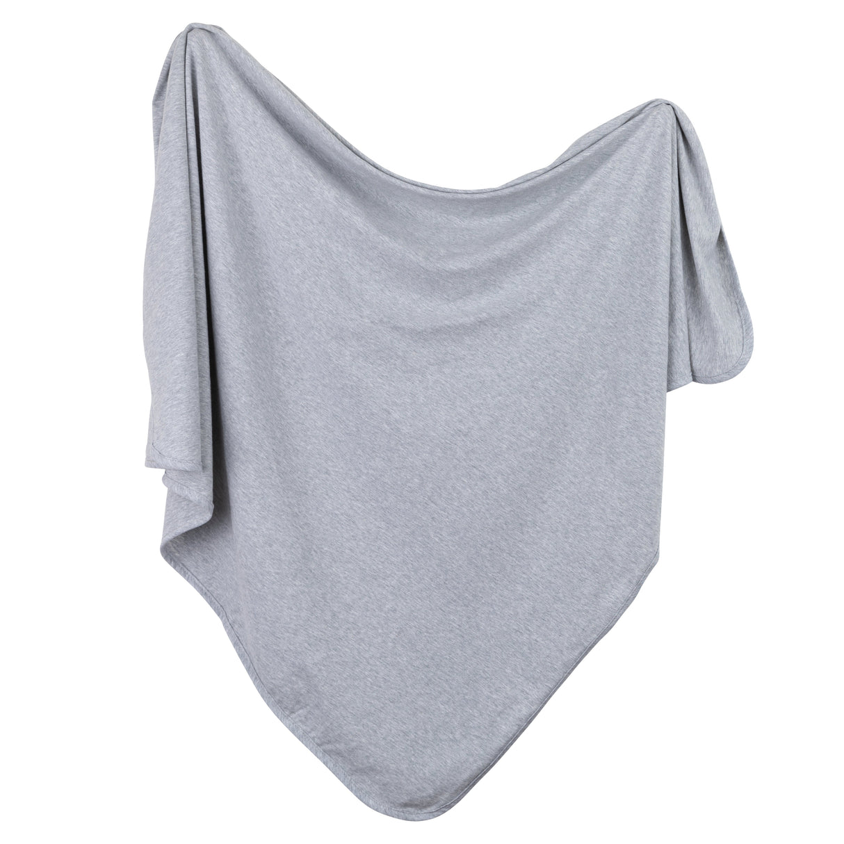 Jersey Knit Cotton Swaddle Blanket and Beanie Gift Set - Heather Grey - HoneyBug