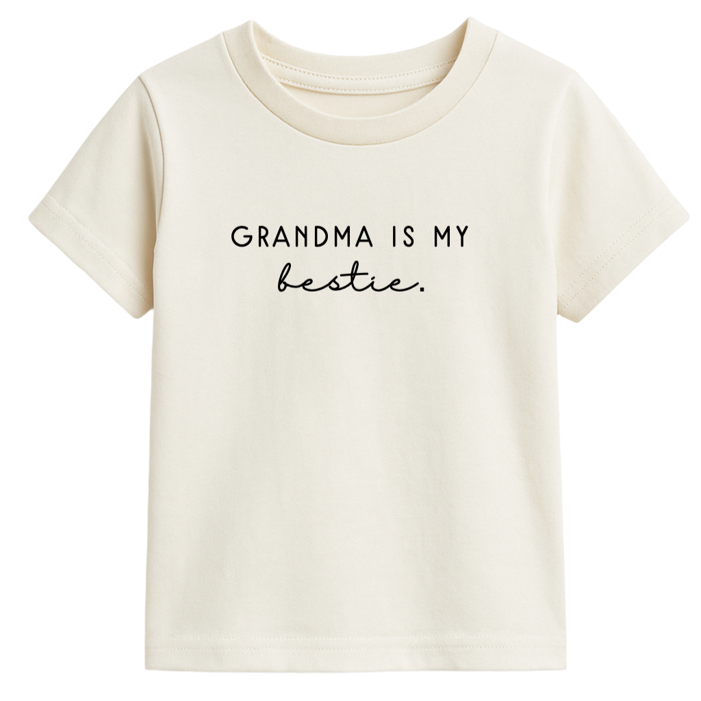 Grandma is My Bestie Organic Cotton Kids Graphic Tee - HoneyBug