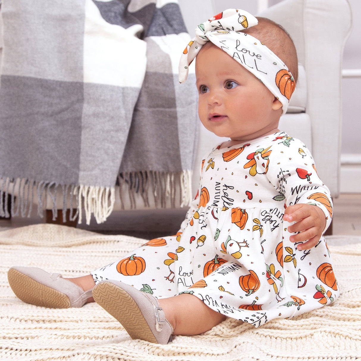 Pumpkin Harvest Thanksgiving Dress - HoneyBug