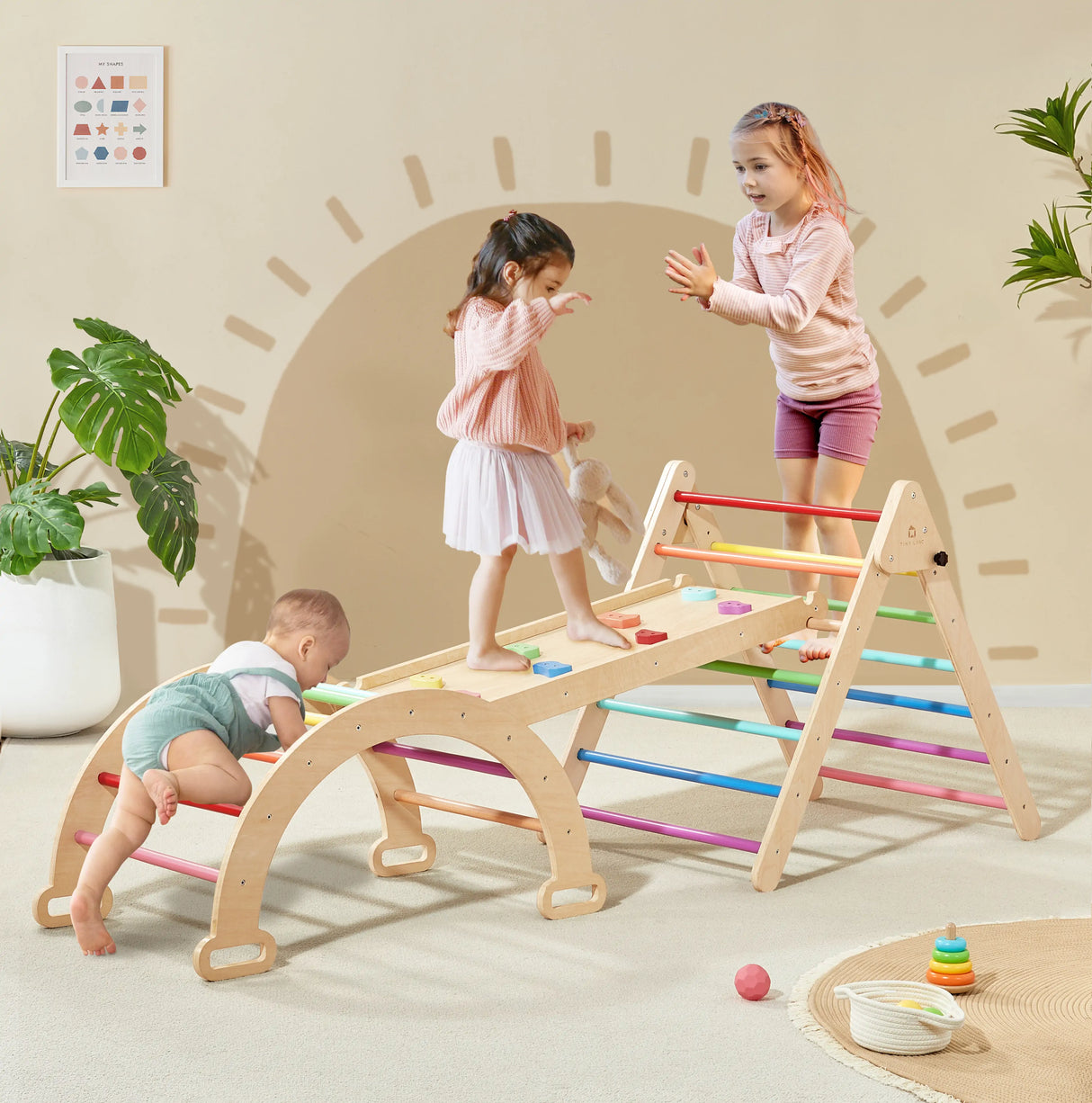 Tiny Land® 5-in-1 Rainbow Climbing Set - HoneyBug
