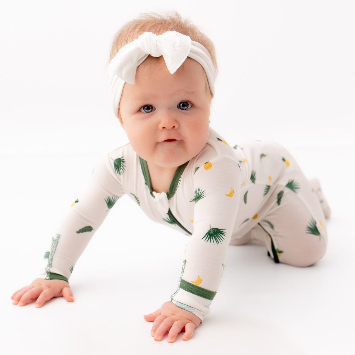 Tropical Palms Zippered Footie - HoneyBug