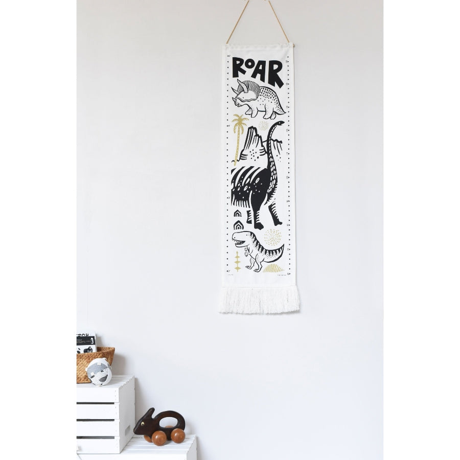 Canvas Growth Chart - Dinos - HoneyBug