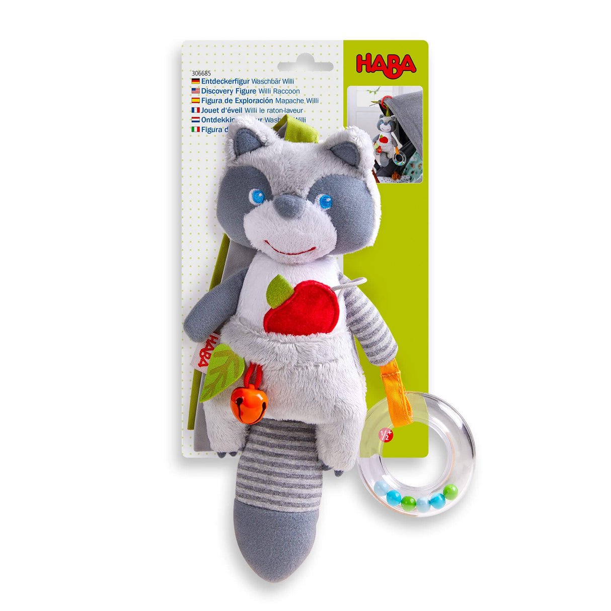 Willie Raccoon Hanging Toy - HoneyBug
