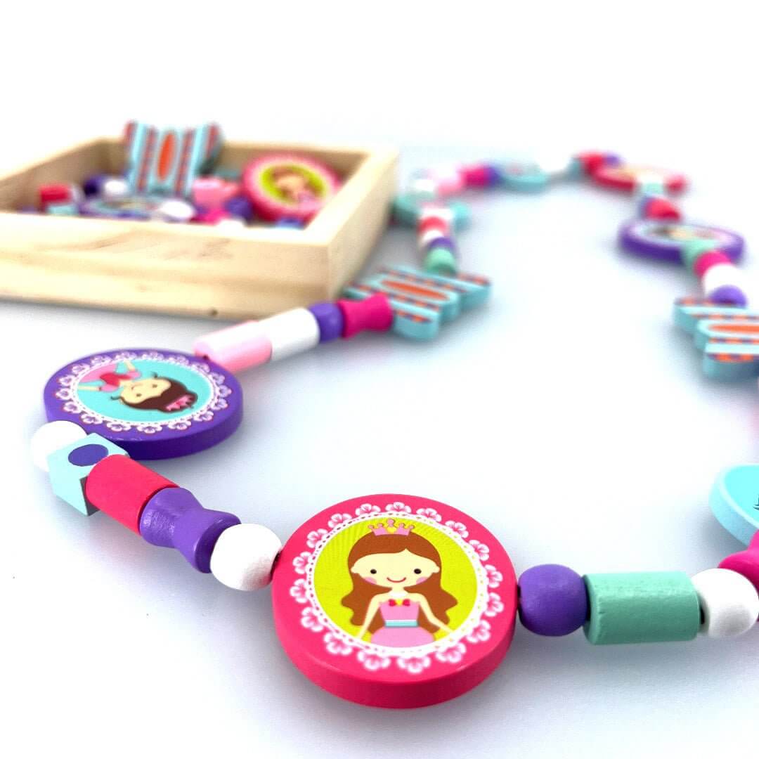 Wooden Bead Princess Necklace