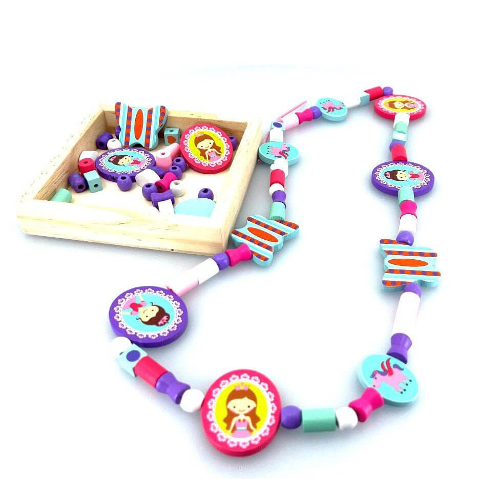Wooden Bead Princess Necklace