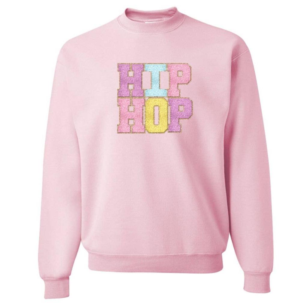Adult Hip Hop Patch Sweatshirt - Pink - HoneyBug