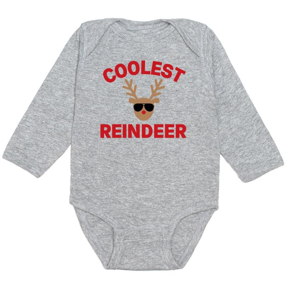 Coolest Reindeer Bodysuit - Gray - HoneyBug