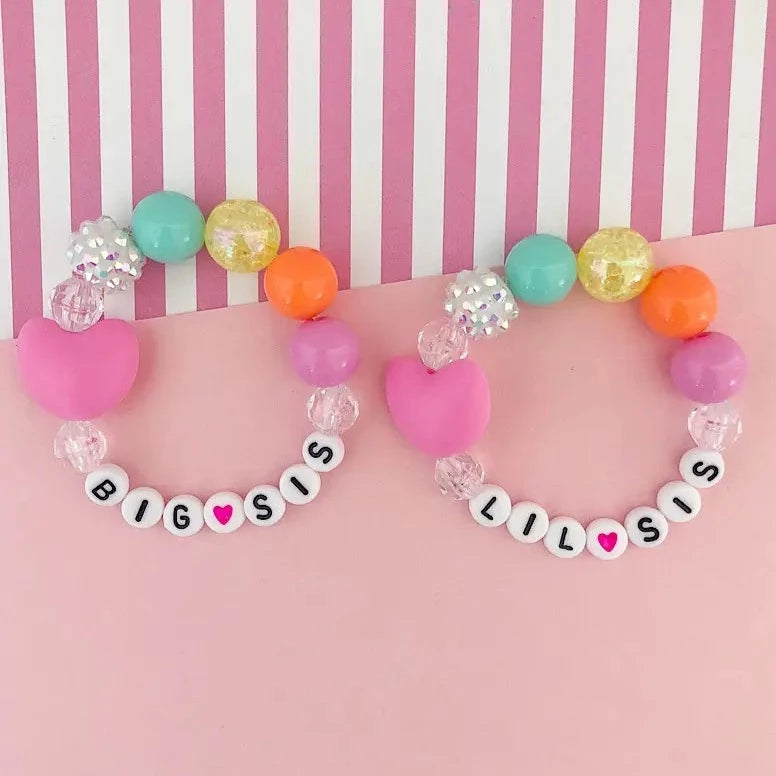 Lil Sis Silicone Heart Bracelet - HoneyBug