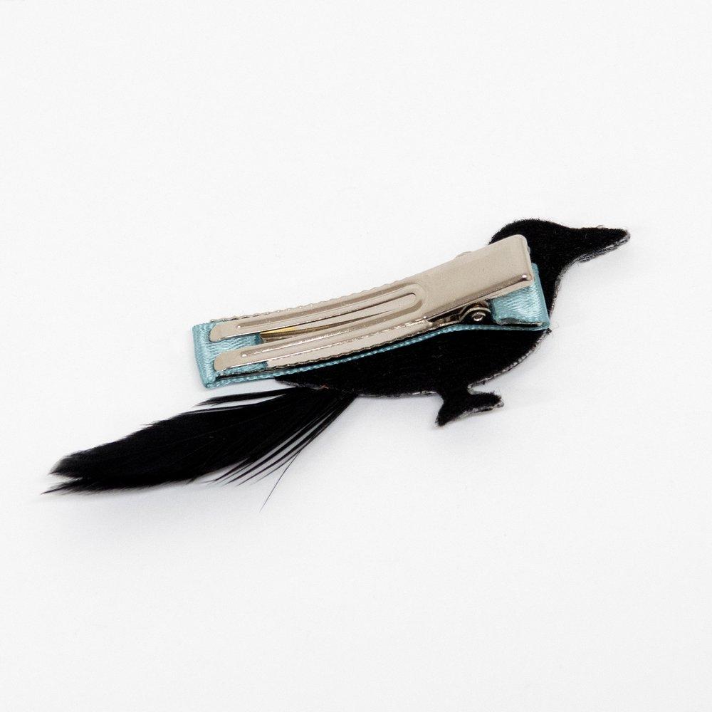 Halloween Glitter Crow Hair Clips (set of 2) - HoneyBug