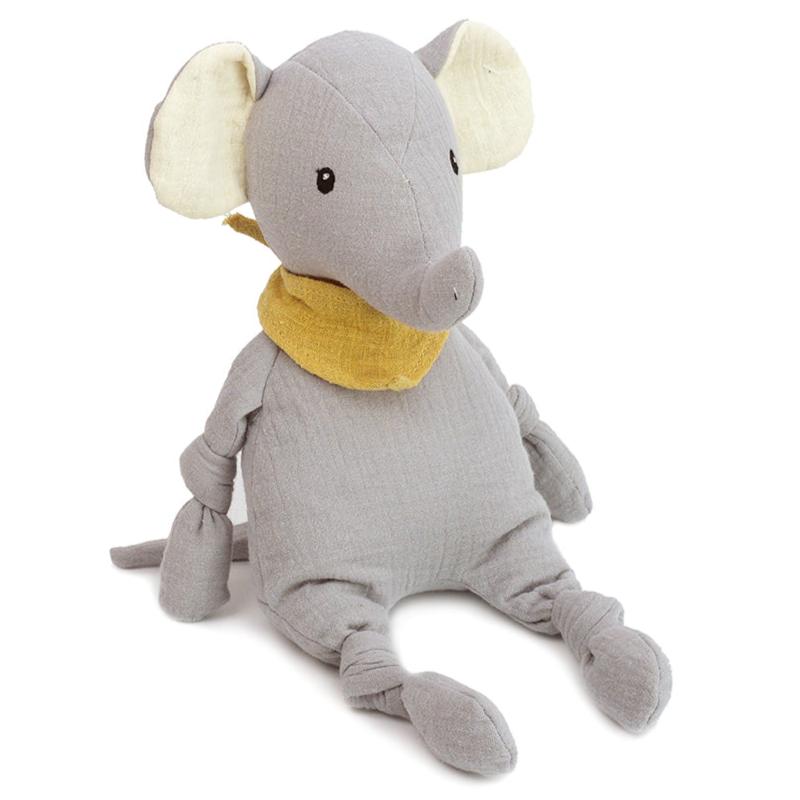 Ozzy Elephant Muslin Knotted Soft Doll - HoneyBug