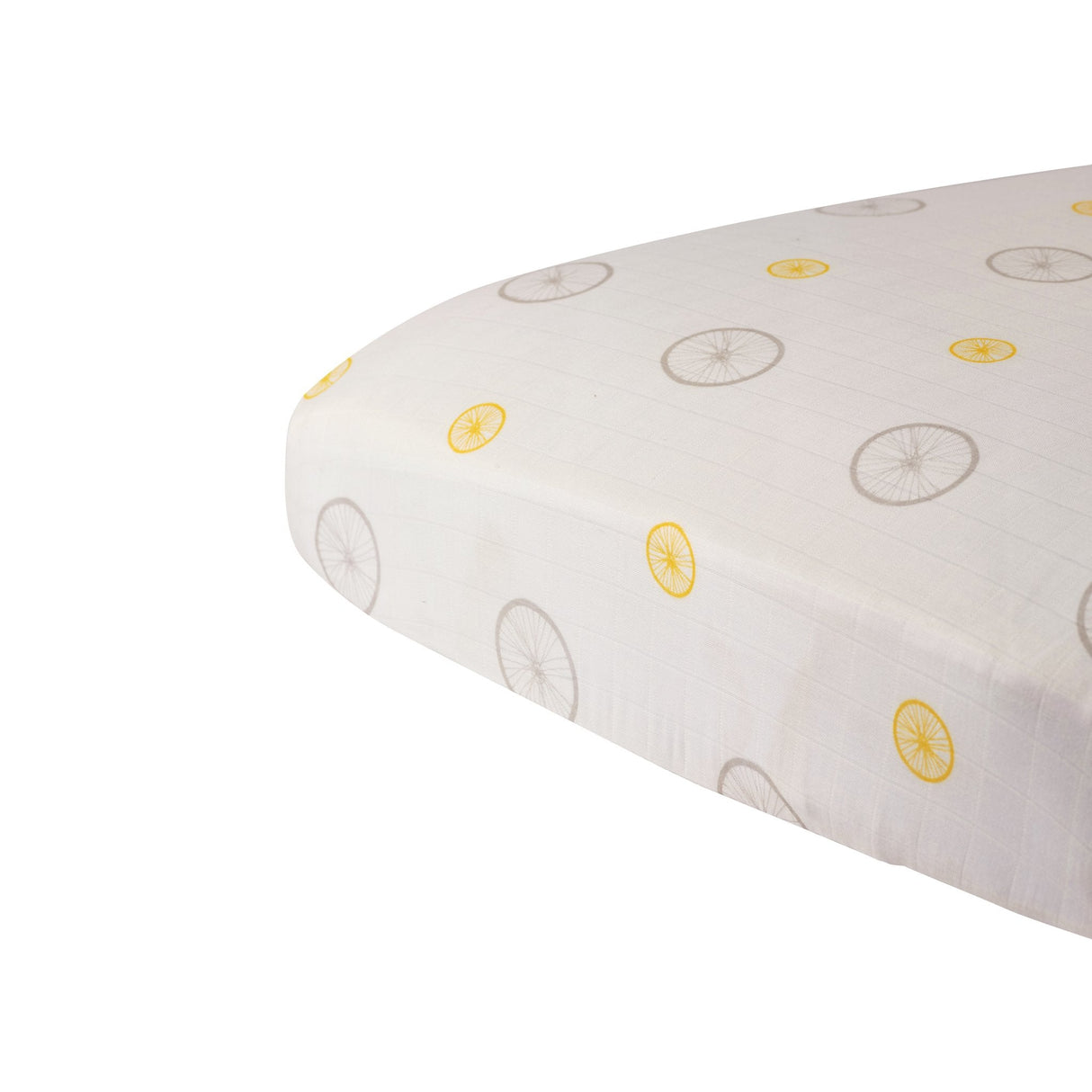 Vintage Wheel Bamboo Muslin Crib Sheet - HoneyBug