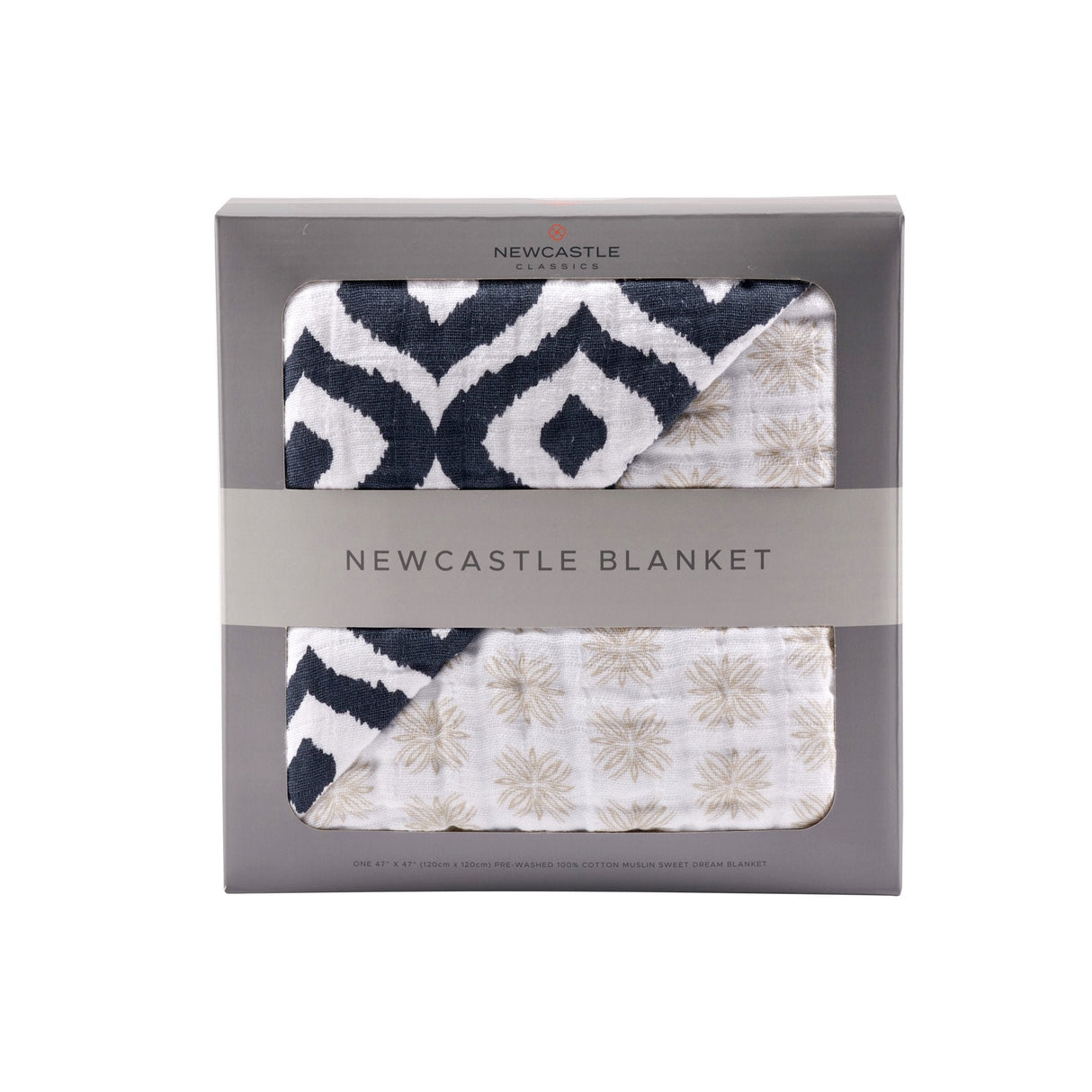 Morrocan Blue And Flower Child Cotton Muslin Newcastle Blanket - HoneyBug