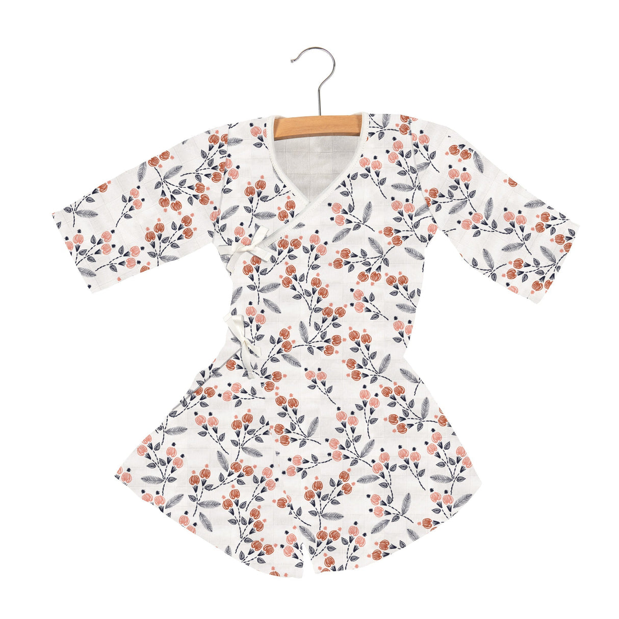 Dahlia Floral Bamboo Newcastle Mini Wrap Dress - HoneyBug