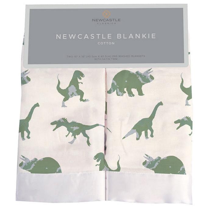 Granite Green Dinosaurs Cotton Newcastle Blankie - HoneyBug