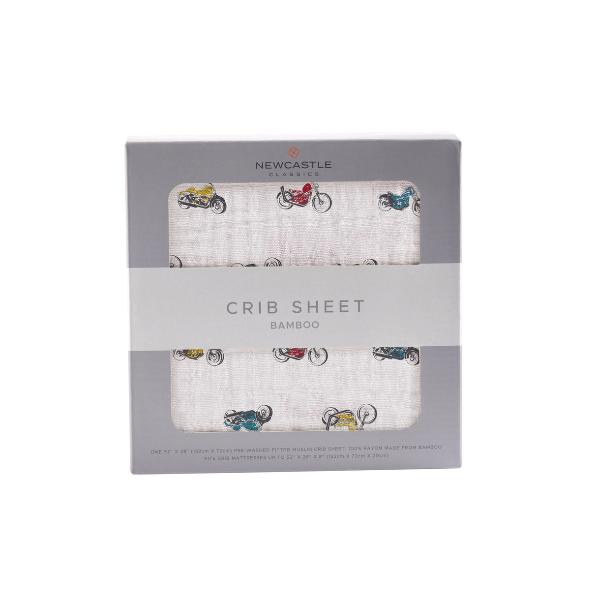 Vintage Motorcycles Bamboo Muslin Crib Sheet - HoneyBug