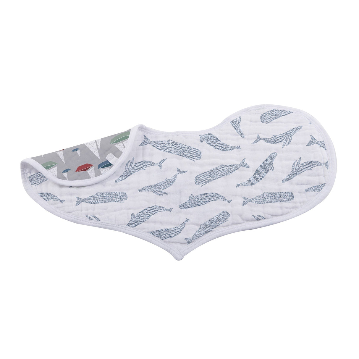 Ocean Tides Bamboo Burp Cloth/Heart Bib 2PK - HoneyBug