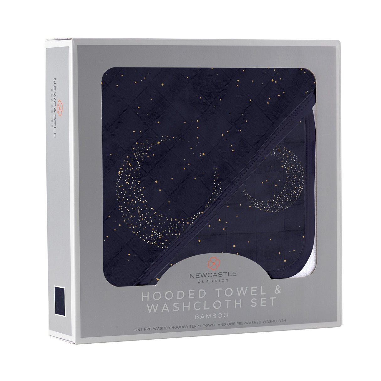 Midnight Moon Bamboo Hooded Towel and Washcloth Set - HoneyBug