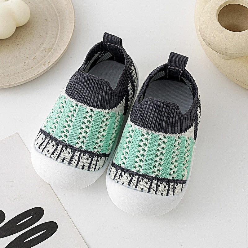 Baby First Walkers - Green Strips - HoneyBug