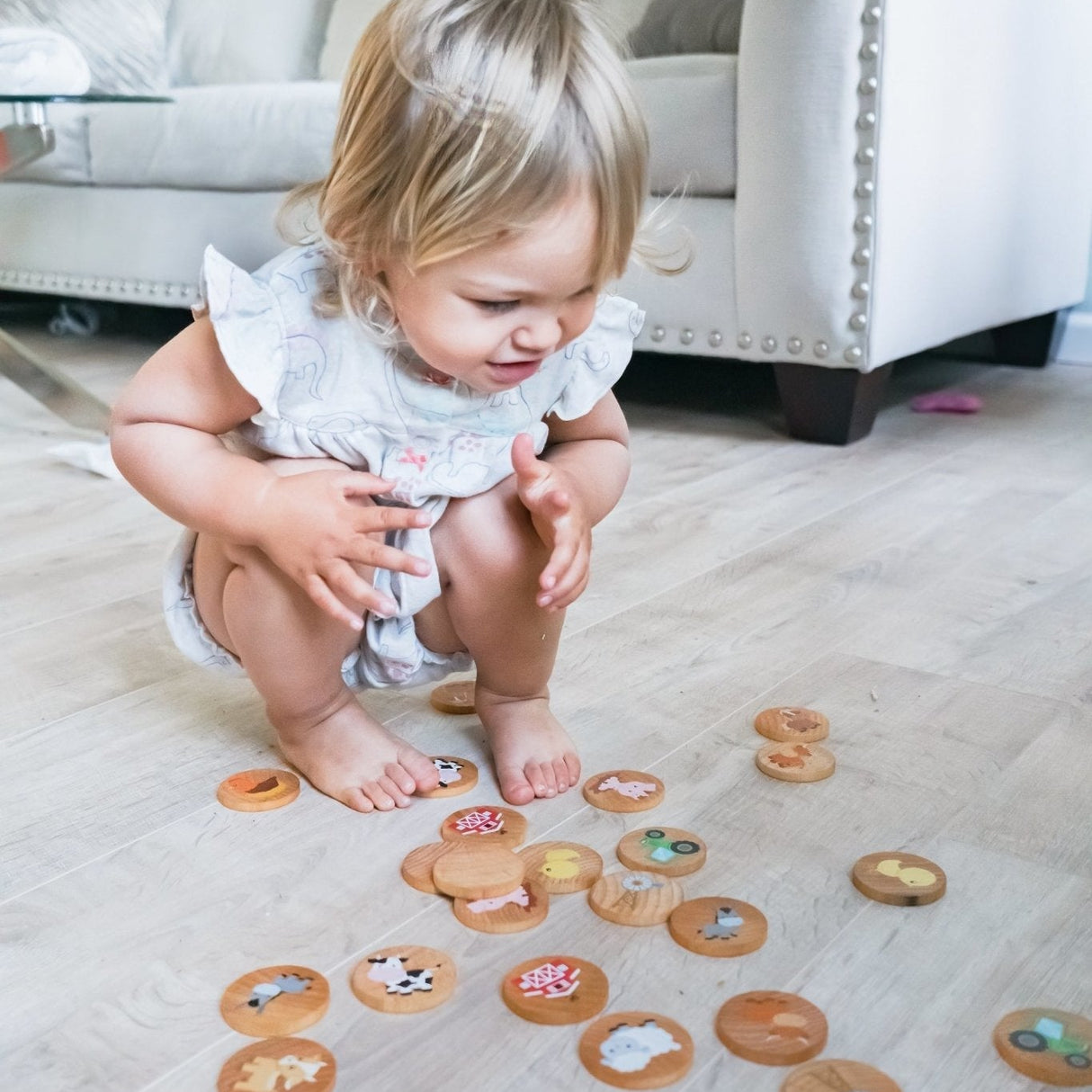 On The Farm Matching Tiles - HoneyBug