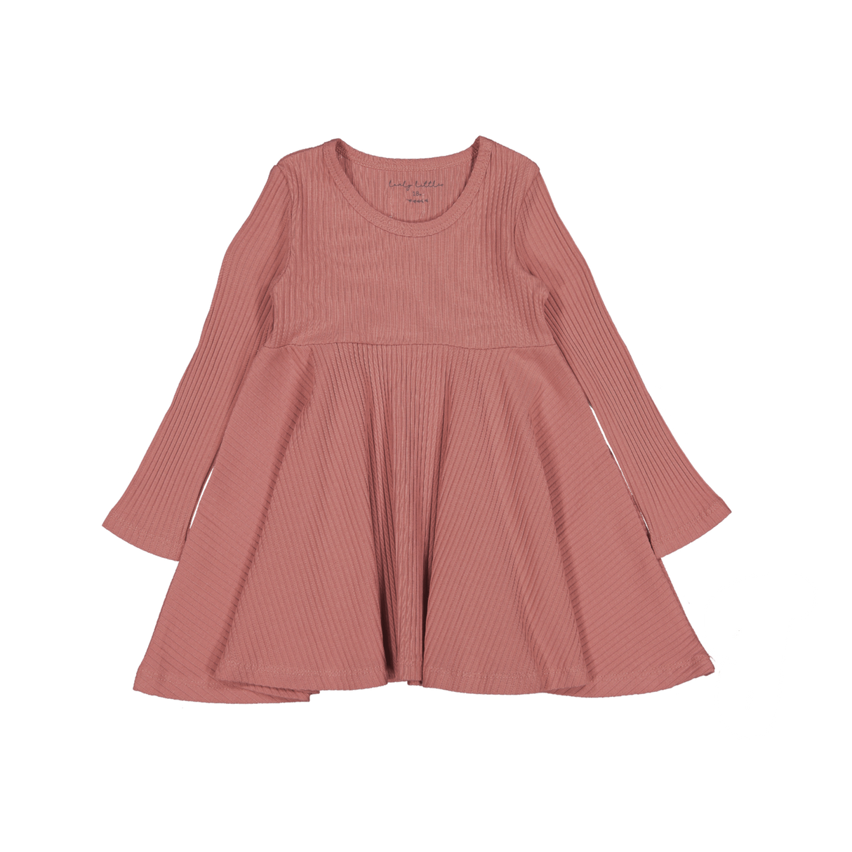 The Long Sleeve Dress - Rosewood Ribbed - HoneyBug