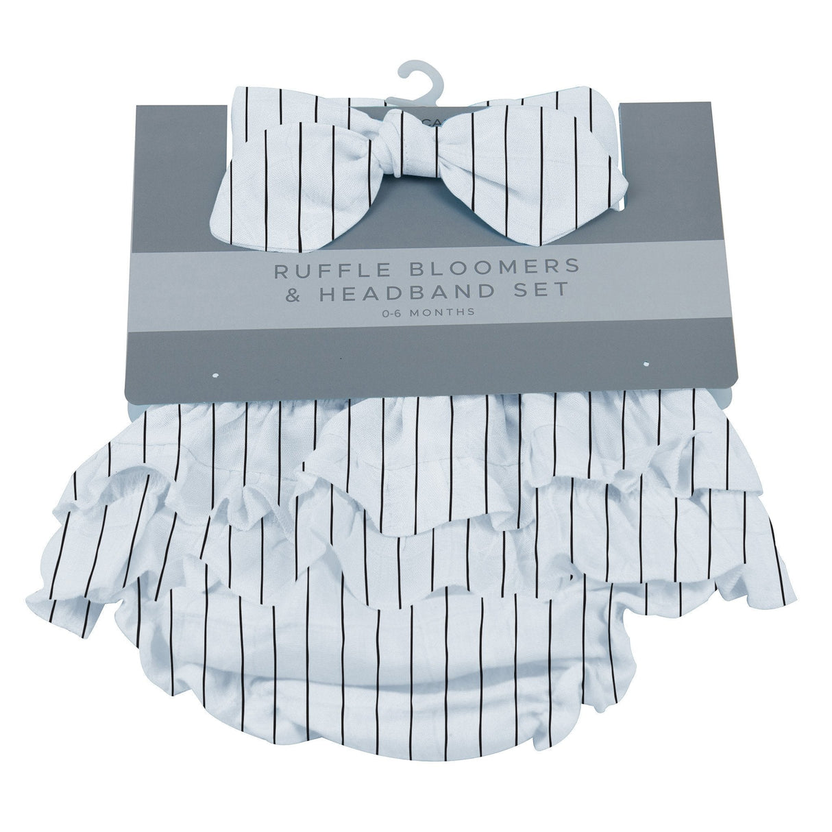 Pencil Stripe Ruffle Bloomers and Headband Set - HoneyBug