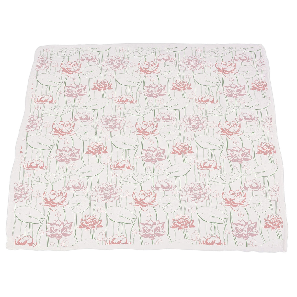 Turtles and Water Lily Bamboo Muslin Newcastle Blanket - HoneyBug